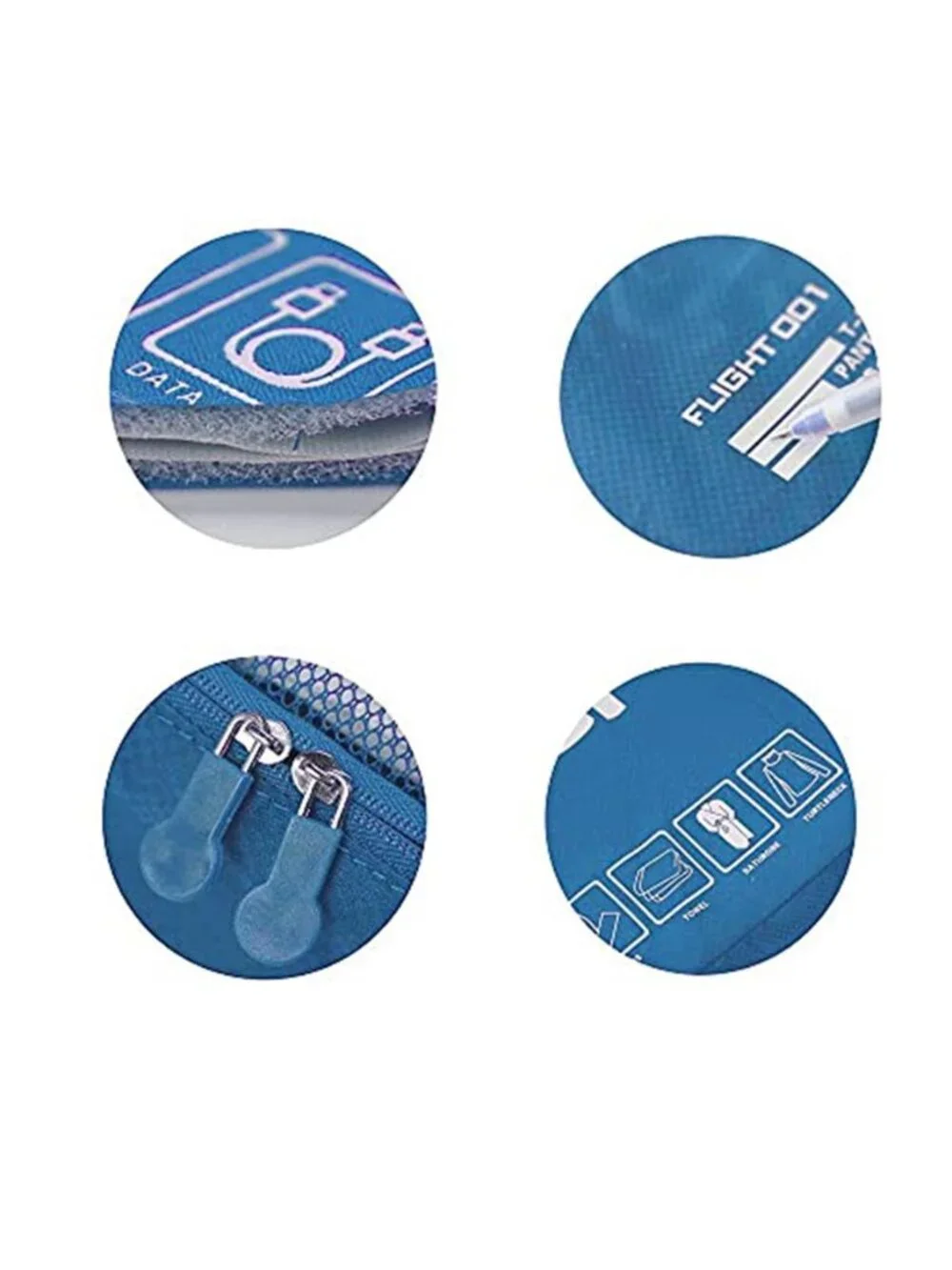 6 Set Packing Cubes Travel Organizer Suitcase Luggage Bag Sky Blue Nylon Light